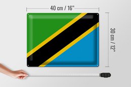 Tin Sign Flag of Tanzania 40x30cm Flag of Tanzania