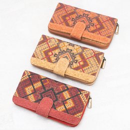 Portefeuille pliant motif fleur Mandala- Vegan Cork Wallet BAG-2220