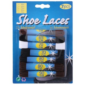 Shoelace set 7-piece on card