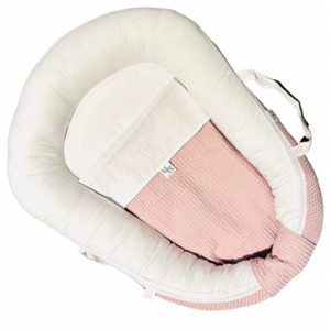 Puppennest | Nur weiße und alte rosa Waffel | Spielzeug