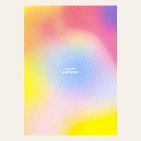 Risografie ansichtkaart - gelukkige verjaardagscursus - DIN A6