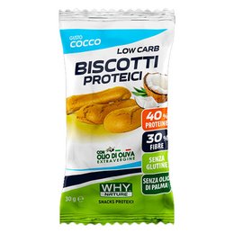 Low-carb coconut protein biscuits, high in fiber and protein, with 40% less carbs than regular biscuits.