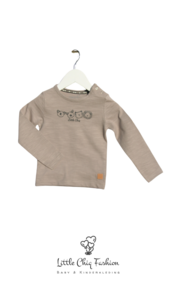 Little Chiq Baby Langarmshirt mit beigem Tiermuster