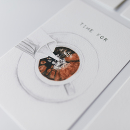 Juego de 5 postales de café