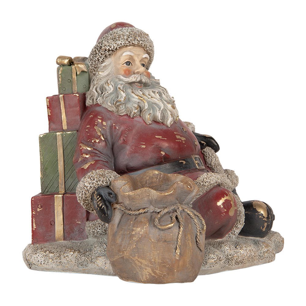 Kerstdecoratie Beeld Kerstman 23x19x19 cm Rood Kunststof