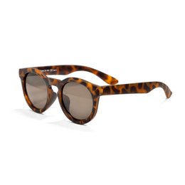 Tortoiseshell-patterned kids' sunglasses with a chill cheetah design.