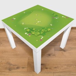 Grassy landscape playmat with colorful flowers and foliage, suitable for children's play area or nursery decor.