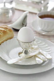 Set of 2 classo egg cups (height 5 cm), classic shape, heavy silver plated
