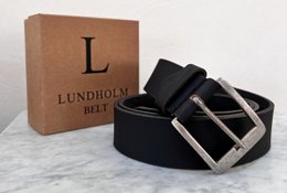 Lundholm leather belt men's leather cognac brown black - 115 cm - adjustable to size - Scandinavian design - gift for man men's gifts tip father's day gift father's day gift