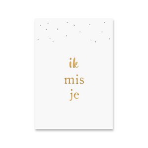 Card Miss you | Gold foil