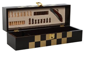 WIJNSET 3 MDF 36X11X12 DONKERBRUIN SCHAAK RC212142