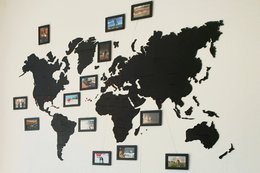 Wooden world map, Wooden black wall world wall map