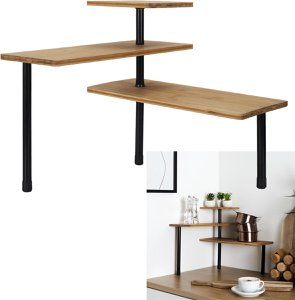Bamboe Hoekrek – 3-Lagen - 43 x 27 x 43 cm - Ruimtebesparend Keuken Opbergrek – Badkamer Organizer - Hoekkastje – Duurzaam Plantenrek – Bruin