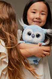 Blødt legetøj, fluffies - Fluffy den blå ugle (23 cm)