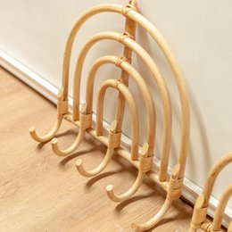 Rattan knagerækker knagebeige beige vægkroge MAKU (2 størrelser)