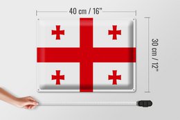 Tin Sign Flag of Georgia 40x30cm Flag of Georgia
