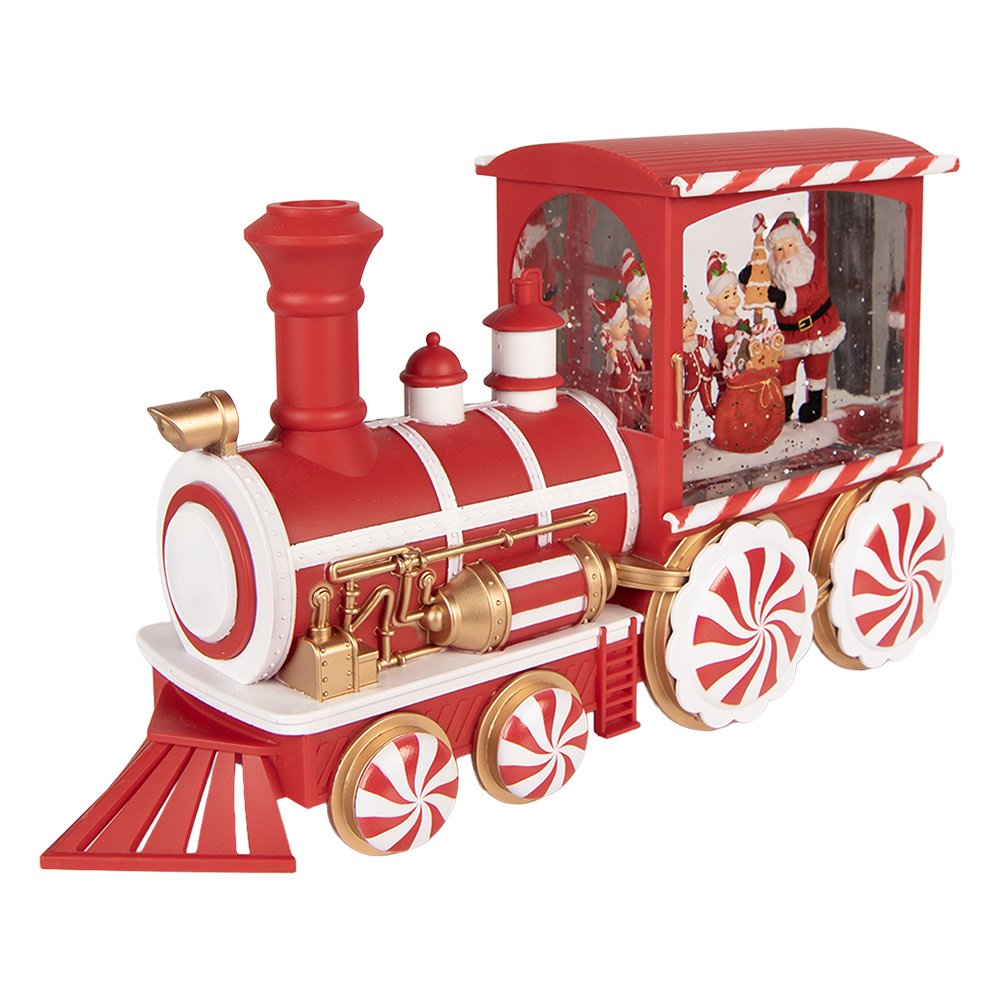 Kerstdecoratie met LED-verlichting en muziek Trein 31x10x17 cm / 3xAA Rood Kunststof