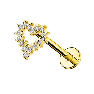 Hollow Heart Zirconia Labrret Helix Piercing