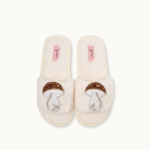 Brooch pair: Mushrooms Brown