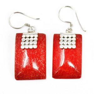 SEar-03 - Coral Style 925 Silver Earring - SQ Mini Discs