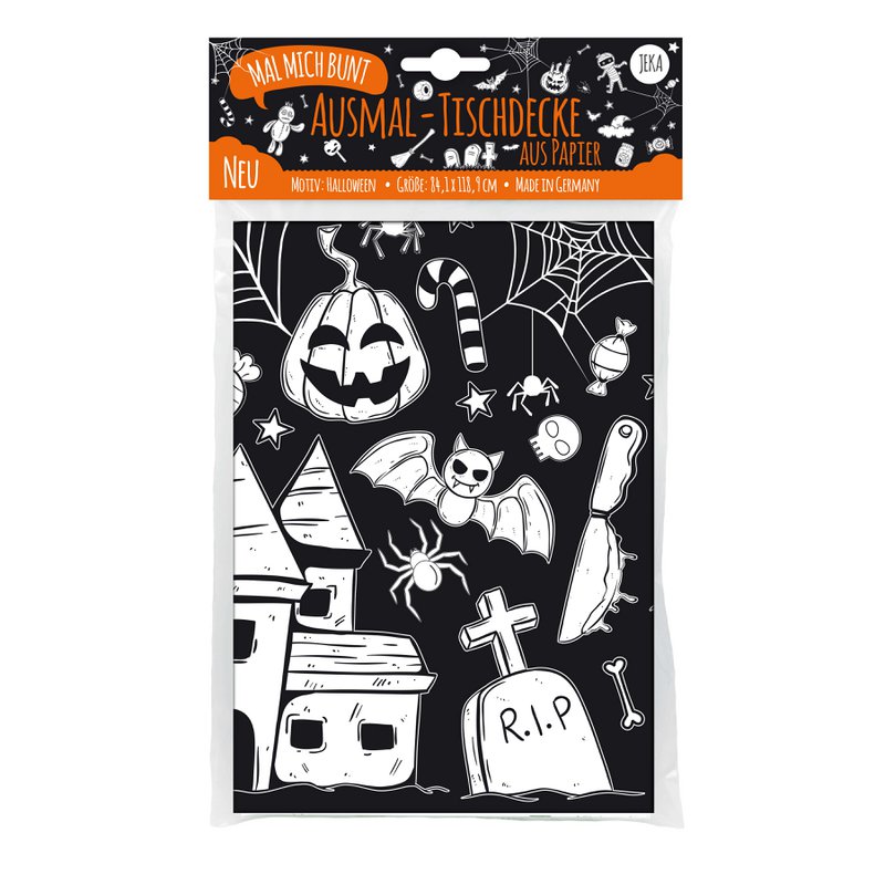 Ausmal-Tischdecke aus Papier - Motiv "Halloween"