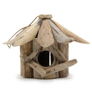 4x Drijfhout Vogelhuisje - Mini