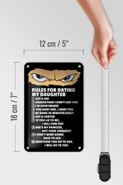 Blechschild Spruch 12x18cm Rules for dating my daughter Ninja Schild