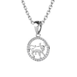 Pendentifs Zodiaque Taureau - Argenté et Cristal