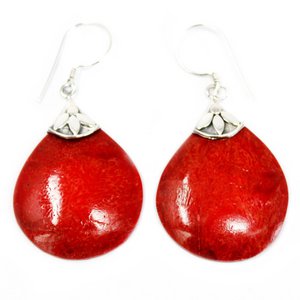 SEar-10 - Coral Style 925 Silver Earring - Ball Drops