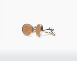  Straight oak wooden cufflinks with a simple, minimalist design.