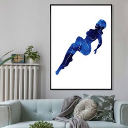 Blue Painted Lady Reclining Print
