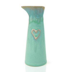 Stoneware Milchkännchen "Herz" türkis