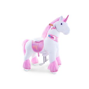 PonyCycle Ride on Toy Pink Unicorn | Leeftijd 4-7 | Plush Animal Riding Toy | Klassieke u beste geschenken