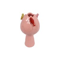 Vase tulip with birds s pink Ø11cm