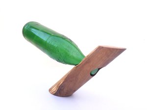 Flaschenhalter „Stamm“ für 1 Flasche aus Olivenholz