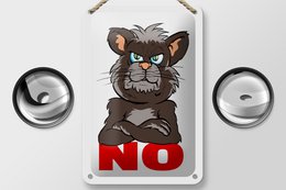 Tin sign saying 12x18cm NO (cat) decoration