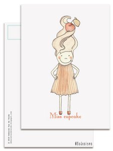 Postkarte - Miss Cupcake