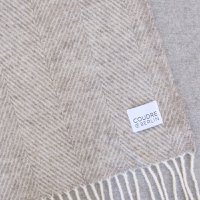 Wool blanket / cuddly blanket herringbone limestone