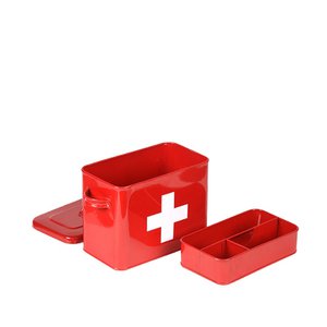 ommoebel Opbergblik EHBO - Rood hoogglans - Metaal