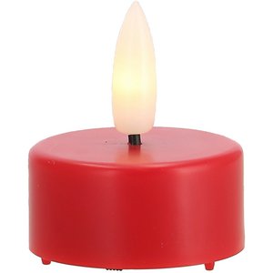LED Teelicht, D37mm, mit Timer, Knopfzelle, für Innenbereich, rot