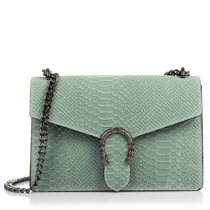 Florence Artegiani. Luce Damenhandtasche. Schlangenleder-Gravur aus echtem Wildleder
