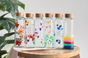 DIY package Glass water bottle - 6 pieces (30% discount)