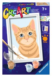  Orange tabby cat paint by numbers DIY craft kit for kids, creative art activity