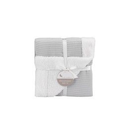COUVERTURE EN NID D'ABEILLE - AGNEAU - GRIS