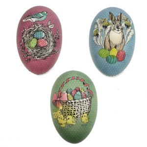 Ei karton Stijlvol Pasen 3 ass. 15 cm