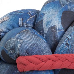 Knotty Knot Large Knot Cushion - Blue Jeans