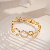 Stainless steel and zircons jon bracelet