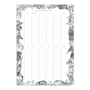 Birthday calendar – hustle and bustle of animals