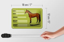Tin sign horse 18x12cm Thracens name owner breed decoration