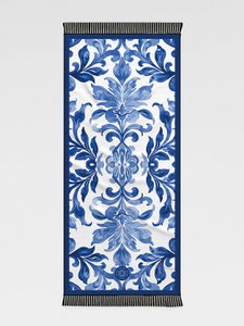 Beach Towel Blue Tile